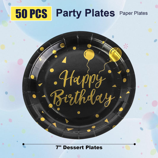50Pack Sage Green and Gold Paper Plates, 7 Inch Metallic Foil Polka Dot Disposable Dessert Plates for Graduation, Wedding and Holiday Parties