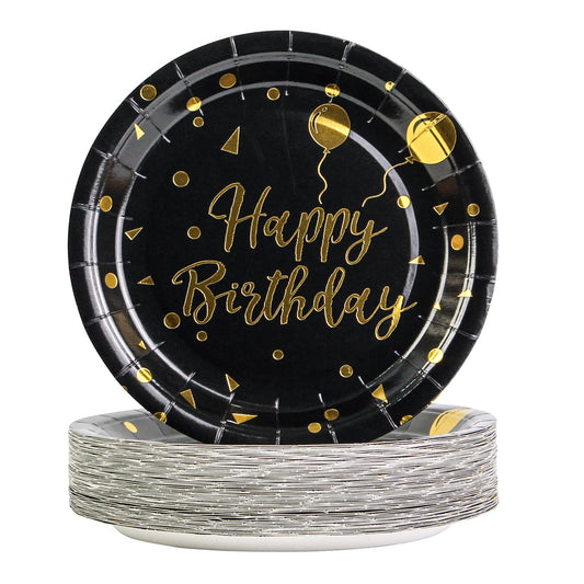 EVYIENEN 80pcs White and Gold Paper Plates,7inch Disposable Metallic Foil Polka Dots Disposable Dessert Party Plates Party Supplies for Graduation Birthday Decorations Party