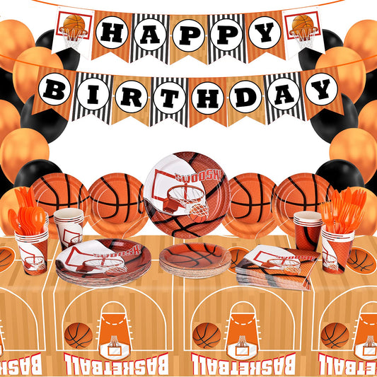 Gatherfun Basketball Party Supplies Paper Plates Napkins Cups Knives