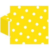 50pcs White Polka Dot Yellow Napkins, Disposable 2-Ply Cocktail & Happy Birthday Napkins, Polka Dot Party Decorations for Wedding Baby Shower Birthday Bridal Party
