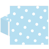 50pcs White Polka Dot Blue Napkins, Disposable 2-Ply Cocktail & Happy Birthday Napkins, Polka Dot Party Decorations for Wedding Baby Shower Birthday Bridal Party