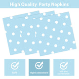 EVYIENEN 50PCS Blue Polka Dot Paper Plates and Napkins Party Supplies, Blue and White Party Plates and Napkins Tableware Set for Birthday Bridal & Baby Shower Wedding Party Decoration