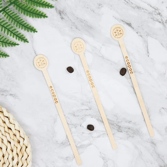 Wooden Coffee Stirrer Sticks Disposable Environmentally Friendly Biodegradable Cafe Grade Beverage Stir Sticks for 7 InchCoffee Milk Cocktail Tea (100PCS)