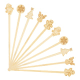 50PCS Bamboo Coffee Stirrers, 7 inch Biodegradable Disposable Christmas Coffee stirrers for Coffee Milk Christmas New Year Office Hot Chocolate Bar Supplies