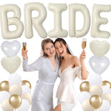 33PCS Bachelorette Party Decorations Set 40 inch Beige Bride Balloons