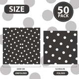 50pcs White Polka Dot Black Napkins, Disposable 2-Ply Cocktail & Happy Birthday Napkins, Polka Dot Party Decorations for Wedding Baby Shower Birthday Bridal Party