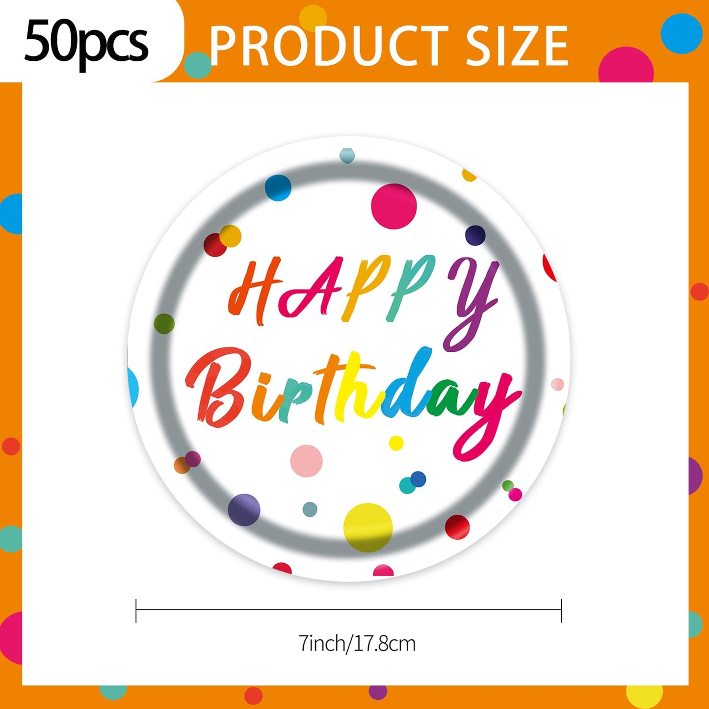 EVYIENEN 50 Pcs Neon Party Plates,7inch Let Glow Birthday Party Supplies Disposable Paper Plates,Glow in the Dark Theme Decoration for Birthday Baby Shower Party For Kids Birthday Party