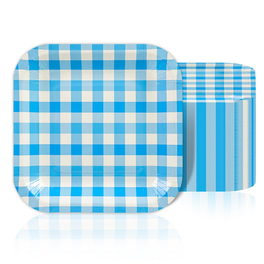 50PCS Red Square Paper Plates, 9-Inch Disposable Dinner Plates for Birthdays, Weddings & Baby Showers
