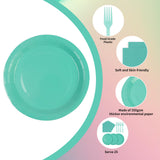 75Pcs Red Paper Plates and Napkins Set with Gold Forks, Disposable Party Tableware for Birthday and Wedding, Serves 25