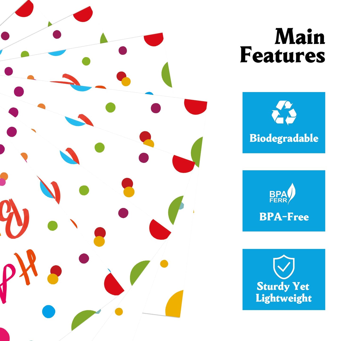 50 Pieces Happy Birthday Dots Paper Napkins,13 x 13 Inch Disposable Happy Birthday Party Luncheon Cocktail Napkins Theme Decorations Party Decoration