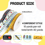 4 Rolls Back to School Ribbon for Crafts Wreath Bows Teacher Ribbon Ruler Ribbons for Wrapping Teacher Appreciation Gift School Theme Grosgrain Ribbons for DIY Supplies Party Supplies