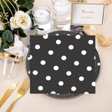 EVYIENEN 50PCS Black Polka Dot Paper Plates and Napkins Party Supplies, Black and White Party Plates and Napkins Tableware Set for Birthday Bridal & Baby Shower Wedding Party Decoration