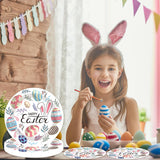 50PCS Happy Easter Bunny Paper Plates, 7-Inch Colorful Dessert Plates for Spring Parties & Table Decorations