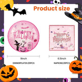 EVYIENEN 40pcs Halloween Paper Plates and Napkins, Halloween Party Supplies Disposable Napkins Set Disposable Plates Haunted House Design Dinnerware Tableware for Birthday Party Serves 20