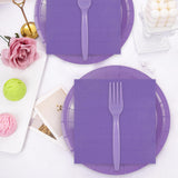 75Pcs Purple Paper Plates and Napkins Party Supplies Set,Purple Disposable Plates Party Supplies Includes Paper Napkins Forks Decorations for Birthday,Halloween,Christmas,Pumpkin,Fall,Serves 25