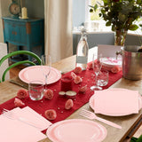75PCS Paper Plates and Napkins Set, Pink Party Supplies Disposable Dinnerware Includes Paper Plates Napkins Forks Decorations for Birthday,Weddings