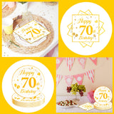 EVYIENEN 50PCS 70th Happy Birthday Plates and Napkins,7 Inch Premium Wihte and Gold Birthday Dessert Cake Plates Party and Cocktail Napkin for Men and WomenTable Anniversary Decoration
