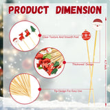 100 Pcs Christmas Cocktail Picks,4.7inch Santa Claus Snowflake Bamboo Stir Sticks Appetizer ToothPicks Decorative for Fruit Drink Food Birthday Christmas Party Supplies