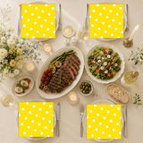 50pcs White Polka Dot Yellow Napkins, Disposable 2-Ply Cocktail & Happy Birthday Napkins, Polka Dot Party Decorations for Wedding Baby Shower Birthday Bridal Party