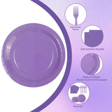 75Pcs Purple Paper Plates and Napkins Party Supplies Set,Purple Disposable Plates Party Supplies Includes Paper Napkins Forks Decorations for Birthday,Halloween,Christmas,Pumpkin,Fall,Serves 25