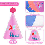 24PCS Colorful Party Hats for Happy Birthday Supplies Rainbow