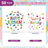 EVYIENEN 50 Pcs Happy Birthday Dots Plates and Napkins Party Supplies,Happy Birthday and Napkins Party Decorations for Birthday Plates-Serves 25