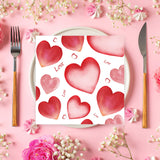 50 Pcs Valentine's Paper Napkins,Love Heart Dinner Napkins Decorative Paper Hand Towels for Wedding Birthday Valentine’s Party Supplies-6.5 x 6.5 Inch