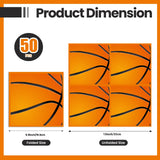 50 Pieces Basketball Napkins,Disposable Basketball Party Guest Cocktail Napkins for Birthday Party, Basketball Theme Party Supplies-6.5 x 6.5 Inch