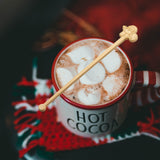60Pcs Bamboo Coffee Stirrers, 6.9 Inch Biodegradable Christmas Drink Stirrers for Office, Lounge and Holiday Beverages