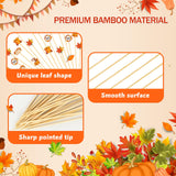 150PCS Thanksgiving Cocktail Picks,Autumn Theme Turkey Squirrel Pumpkin Maple Leaf Bamboo Cocktail Toothpicks Fruit Skewers Drink Dessert for Thanksgiving Day Party Decoration
