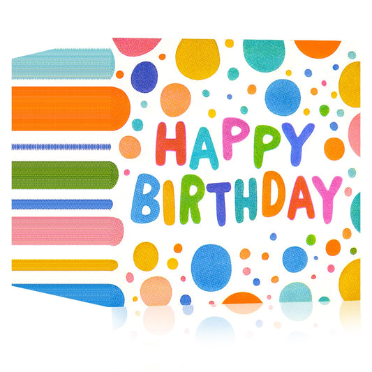 50PCS Happy Birthday Paper Napkins 13 x 13 Inches Luncheon Napkins Colourful Dots Cocktail Napkins Disposable Theme Tableware Party Decorations Supplies for Kids Baby Shower Party