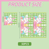 50pcs Happy Easter Napkins,Spring Bunny Eggs Bathroom Napkins Paper Hand Towels Rabbit Decorative Paper Napkins for Holiday Kitchen Party Dinner- 6.5 x 6.5 Inch