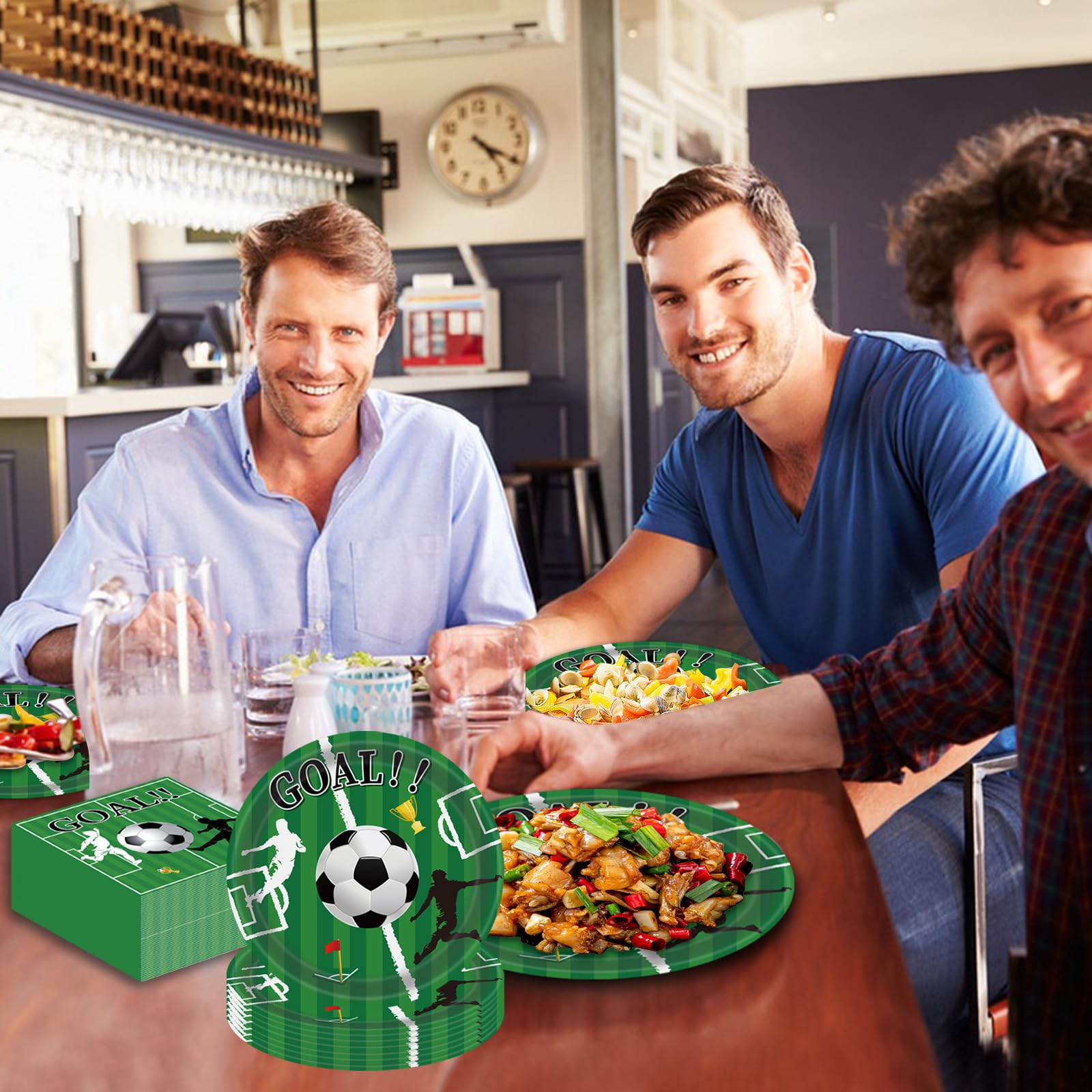 EVYIENEN 50 Pcs Soccer Plates and Napkins Party Supplies, Soccer Birthday Party Decorations Tableware Set for Sports Theme Birthday Partys Table Decor-Serves 25
