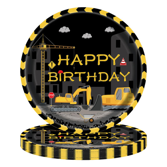 50PCS Father's Day Paper Plates, 7-Inch Disposable Dessert Plates for Party & Tableware Supplies