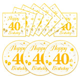 EVYIENEN 50PCS 40th Happy Birthday Plates and Napkins,7 Inch Premium Wihte and Gold Birthday Dessert Cake Plates Party and Cocktail Napkin for Men and WomenTable Anniversary Decoration