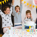 EVYIENEN 50 Pcs Happy Birthday Dots Plates and Napkins Party Supplies,Happy Birthday and Napkins Party Decorations for Birthday Plates-Serves 25