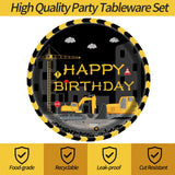 EVYIENEN 50 PCS Fathers Day Paper Plates, 7inch Happy Birthday Father's Day Disposable Dessert Party Plates for Tableware Dinnerware Party Supplies