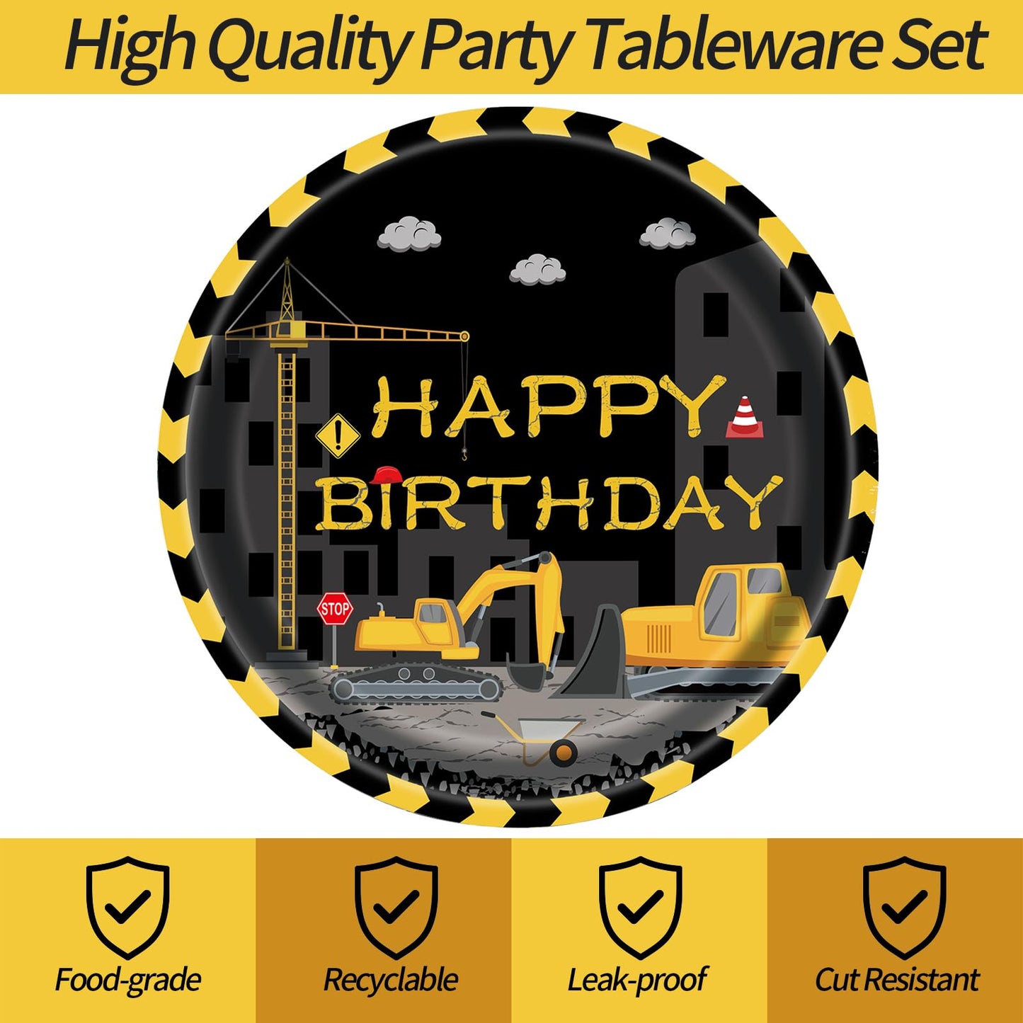 EVYIENEN 50 PCS Fathers Day Paper Plates, 7inch Happy Birthday Father's Day Disposable Dessert Party Plates for Tableware Dinnerware Party Supplies