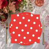 EVYIENEN 50PCS Red Polka Dot Paper Plates and Napkins Party Supplies,Red and White Party Plates and Napkins Tableware Set for Birthday Bridal & Baby Shower Wedding Party Decoration