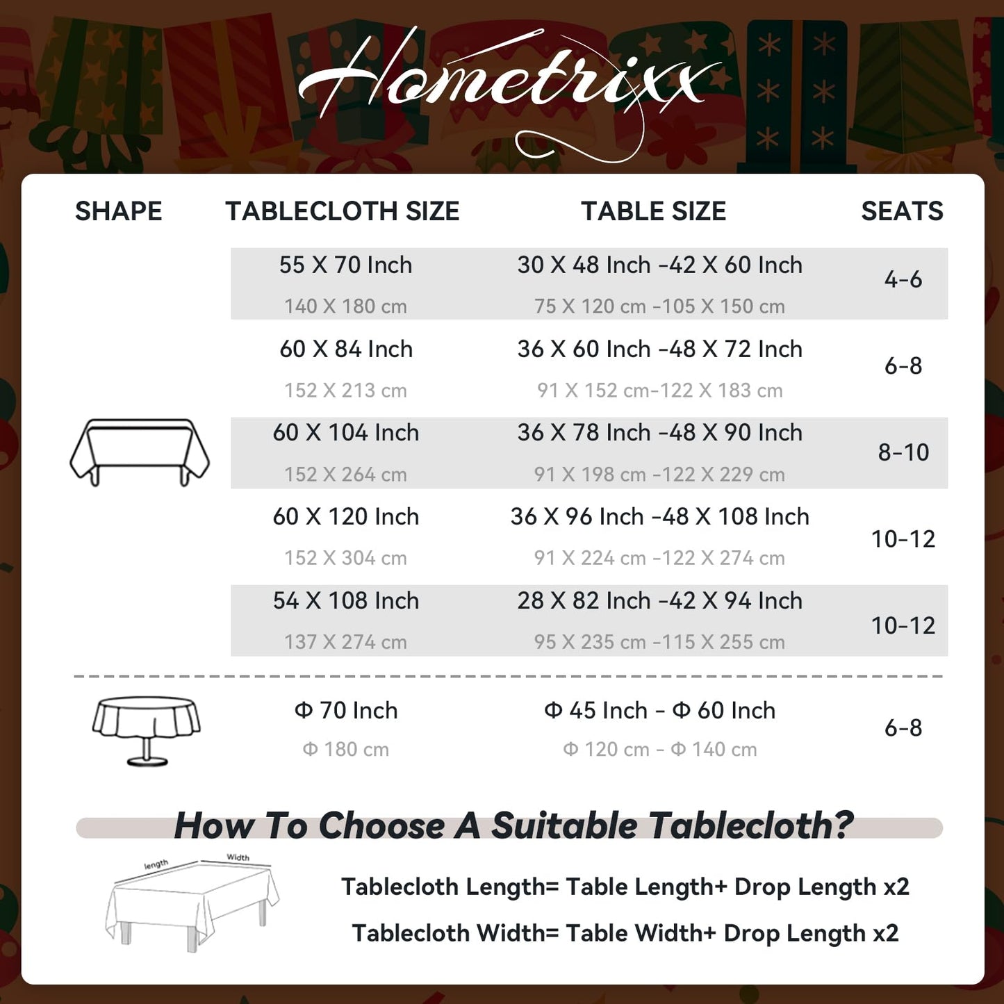 hometrixx Birthday Table Cloth Rectangle Happy Birthday Gifts Cake Washable Wipeable Polyester Table Cover Stain Wrinkle Resistant Oil Proof Kitchen Decor for Party Dinner Picnic,60x84inch White