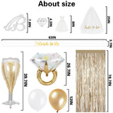 Sand White Bachelorette Party Decorations - 67pcs Bridal Shower Bride to Be Decor with Bride Banner Balloons, Fringe Curtains Veil Sash for Wedding Engagement Coast Hen Party