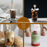 200Pcs Wooden Coffee Stirrers, 7 Inch Disposable Birch Wood Stir Sticks with Round Ends for Coffee, Cocktails, Milk and Tea