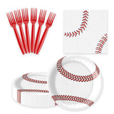 75Pcs Soccer Paper Plates and Napkins Party Supplies, 7 Inch Disposable Tableware Set with Forks, Sports Birthday Party Dinnerware, Serves 25 Guests