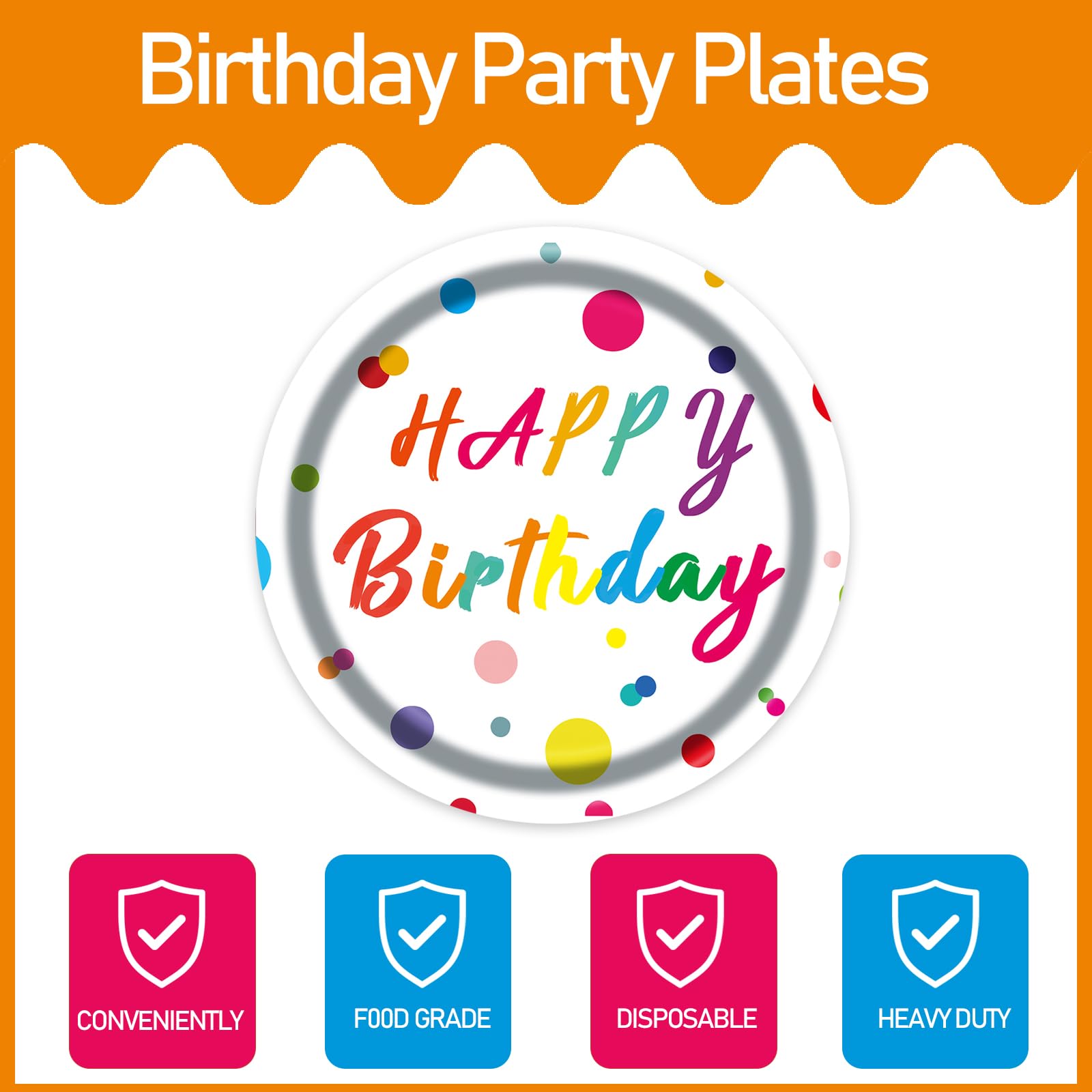 50Pcs Mother's Day Paper Plates, 7 Inch Disposable Dessert Plates for Mother's Day Party