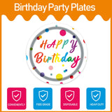 EVYIENEN 50 Pcs Neon Party Plates,7inch Let Glow Birthday Party Supplies Disposable Paper Plates,Glow in the Dark Theme Decoration for Birthday Baby Shower Party For Kids Birthday Party