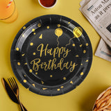 50PCS Red and Gold Foil Polka Dot Paper Plates, 9-Inch Disposable Dinner Plates for Birthdays, Weddings & Holidays