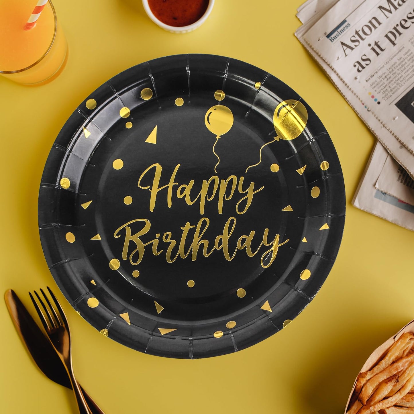 50Pcs Sage Green and Gold Paper Plates, 9 Inch Metallic Foil Polka Dot Disposable Dessert Plates for Birthday, Wedding, Graduation and Holiday Parties