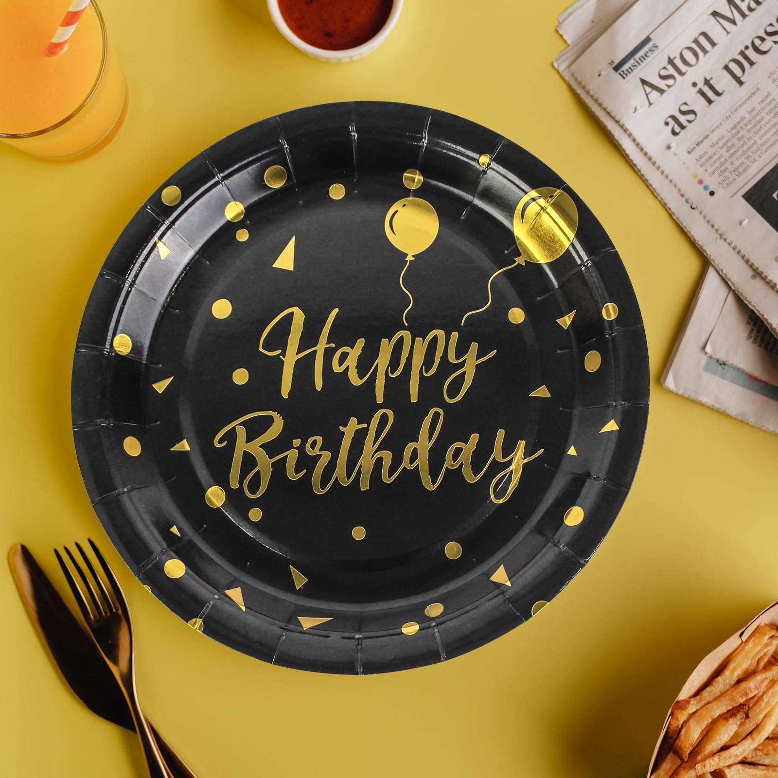 50Pcs Sage Green and Gold Paper Plates, 9 Inch Metallic Foil Polka Dot Disposable Dessert Plates for Birthday, Wedding, Graduation and Holiday Parties