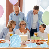 EVYIENEN 50PCS Blue Polka Dot Paper Plates and Napkins Party Supplies, Blue and White Party Plates and Napkins Tableware Set for Birthday Bridal & Baby Shower Wedding Party Decoration