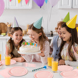75PCS Paper Plates and Napkins Set, Pink Party Supplies Disposable Dinnerware Includes Paper Plates Napkins Forks Decorations for Birthday,Weddings
